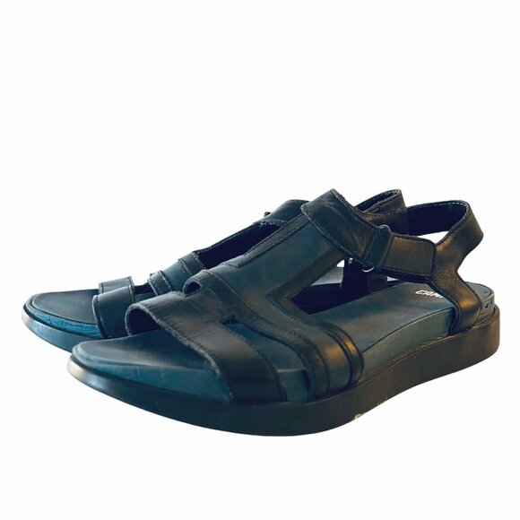 CAMPER Miri T-Strap Sandals 35 5 Low Platform Black Leather 22558 Lightweight - Picture 7 of 13